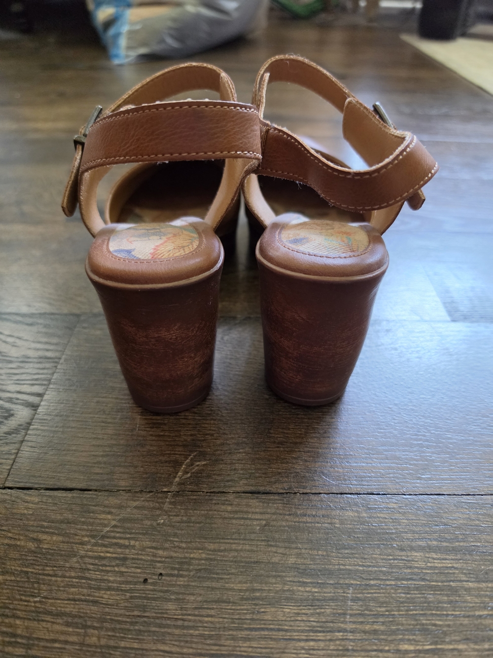 boc Tan Closed-Toe Clog Mules with Ankle Strap - Picture 5 of 6